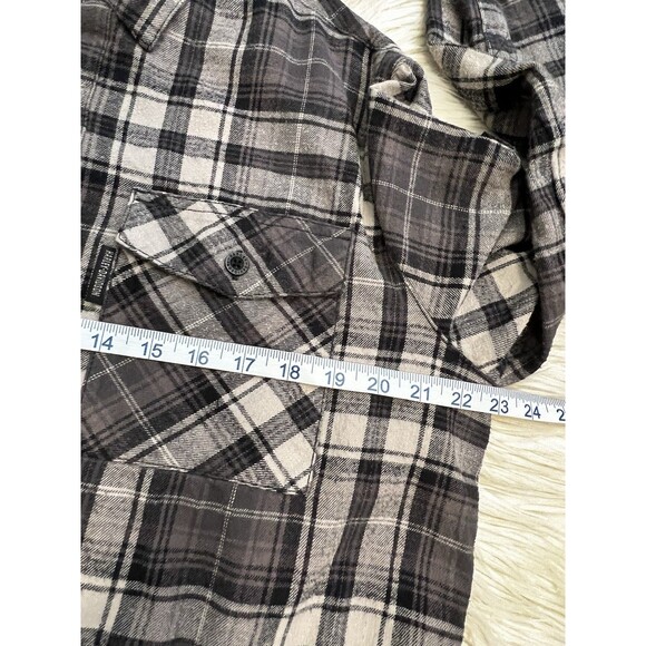 Harley-Davidson Men’s Plaid Button Shirt Gray Black Cotton Long Sleeve Size L - Picture 5 of 11
